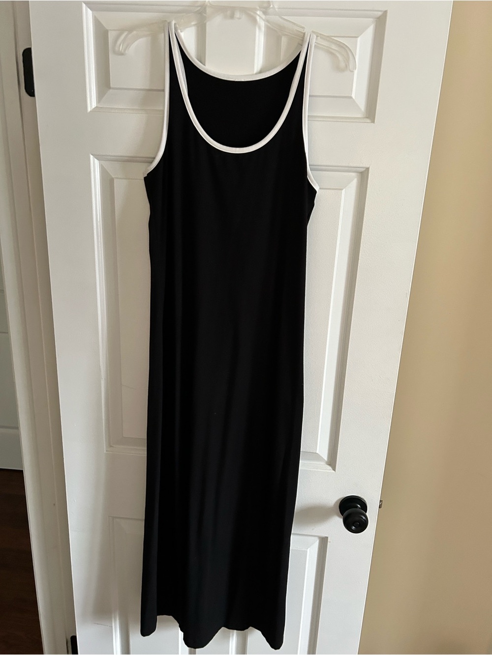Black and white racerback tank  dress - L/Xl